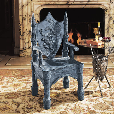 Design Toscano Dragon of Upminster Castle Throne Chair Accent Chairs